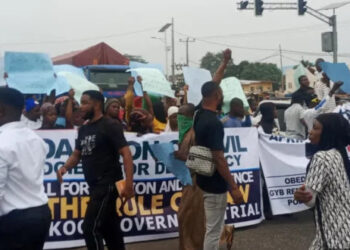 Kogi youths protest EFCC’s planned arrest of Yahaya Bello over alleged N80.2bn Fraud