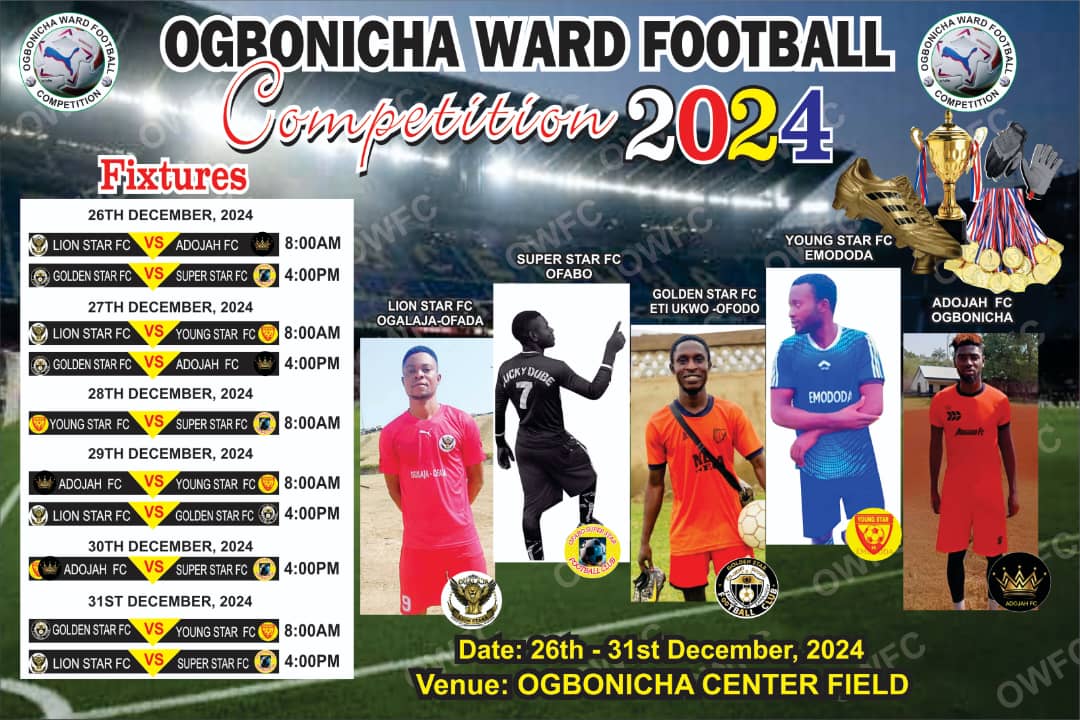 Ogbonicha Ward Football Competition 2024: A Call to Action for Prominent Indigenes