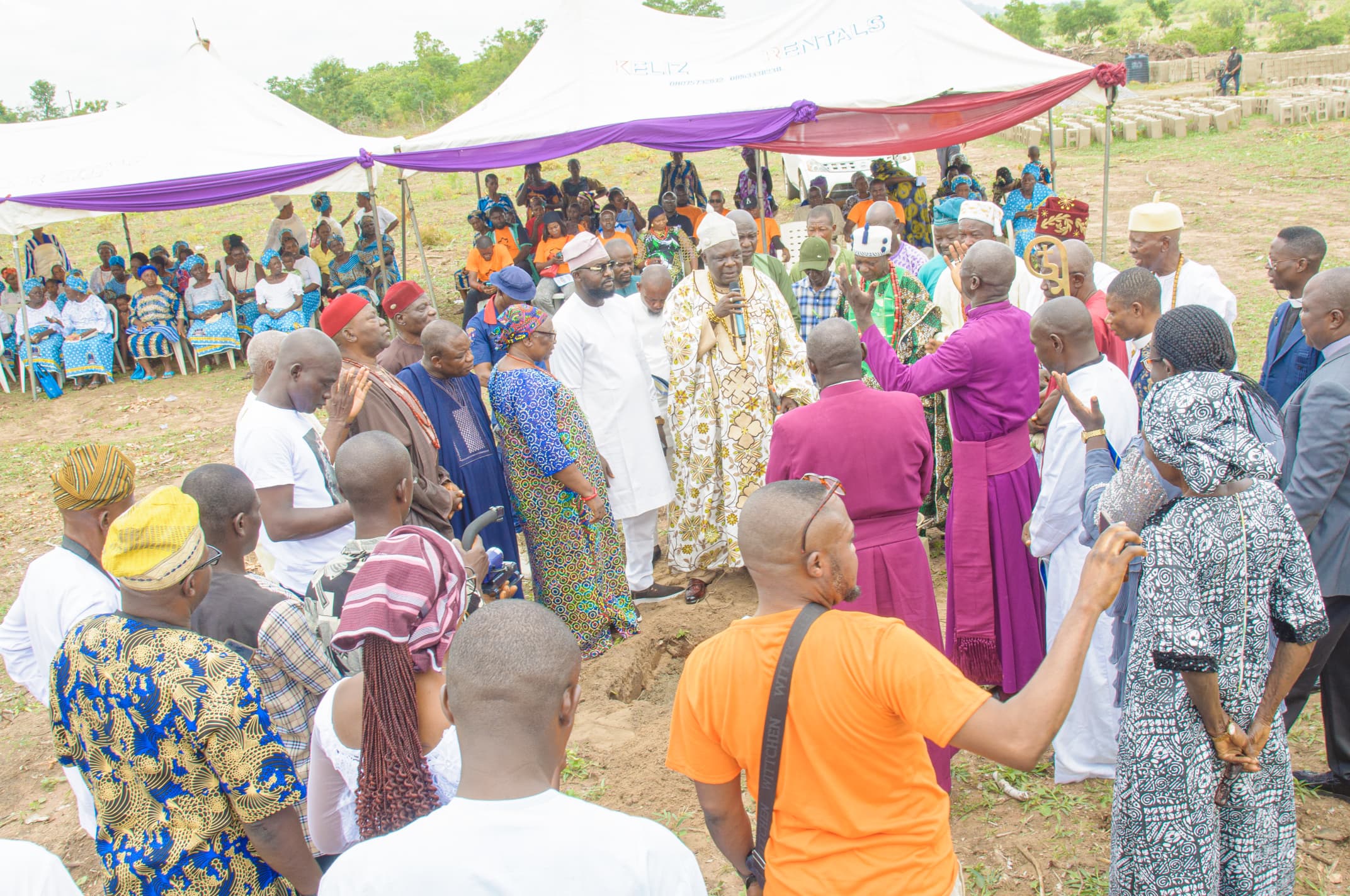 Monarch others perform foundation laying of first tertiary institution in Ijumu community