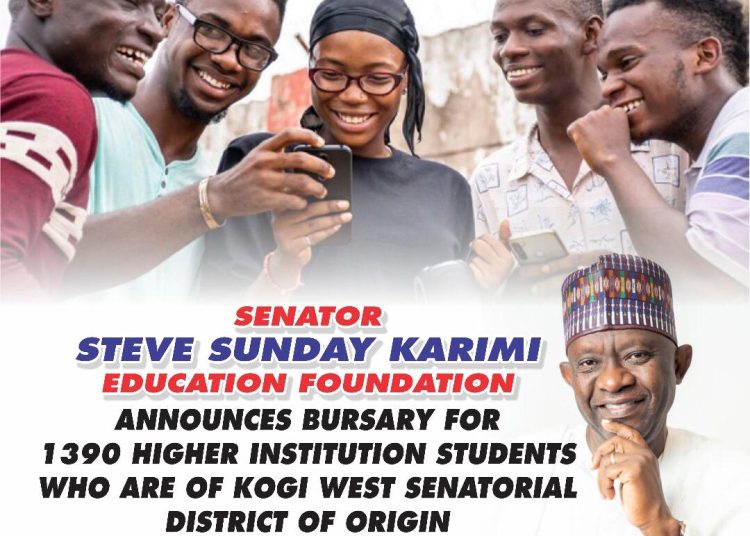 Under Tinubu Support Group Bursary Award, Sen. Karimi to empower 1, 610 tertiary institution students from Kogi East, Central