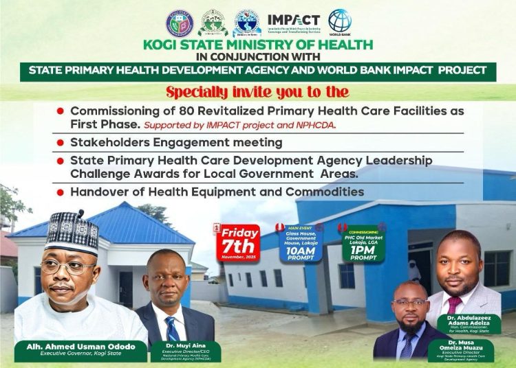 80 revitalized PHCs accross Kogi state to be commission by Gov. Ododo
