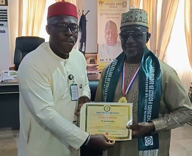 Federal Polytechnic Idah Rector Honoured as Ambassador of Ethics and Conscience